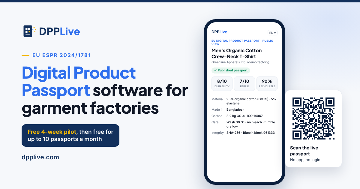 Preview image from Digital Product Passport for Garment Factories & EU Brands